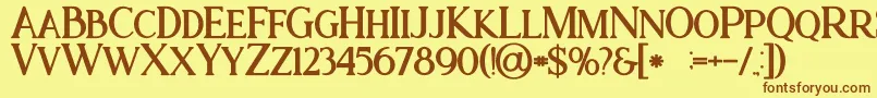Ataribold Font – Brown Fonts on Yellow Background
