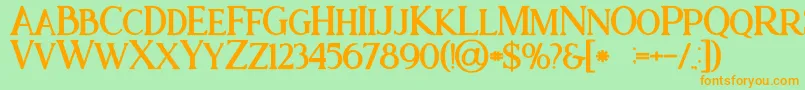 Ataribold Font – Orange Fonts on Green Background