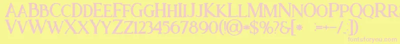 Ataribold Font – Pink Fonts on Yellow Background