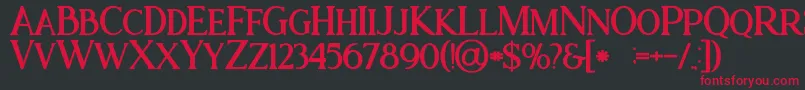 フォントAtaribold – 黒い背景に赤い文字