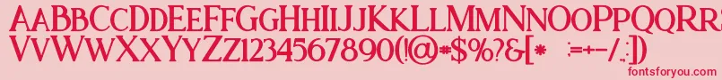 フォントAtaribold – ピンクの背景に赤い文字