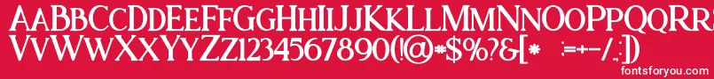 Ataribold-Schriftart – Weiße Schriften auf rotem Hintergrund