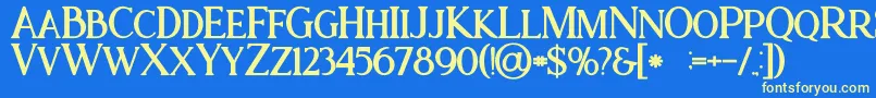 Ataribold Font – Yellow Fonts on Blue Background