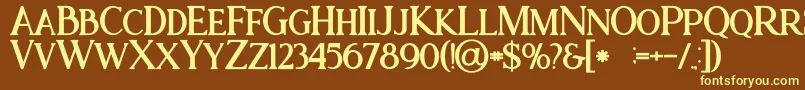 Ataribold Font – Yellow Fonts on Brown Background