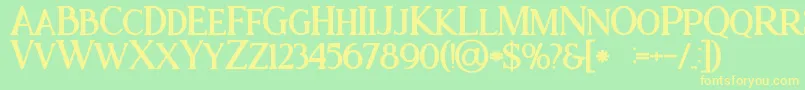 Ataribold-Schriftart – Gelbe Schriften auf grünem Hintergrund