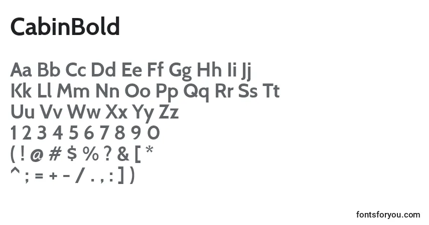 Шрифт CabinBold – алфавит, цифры, специальные символы