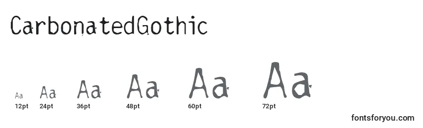 Размеры шрифта CarbonatedGothic