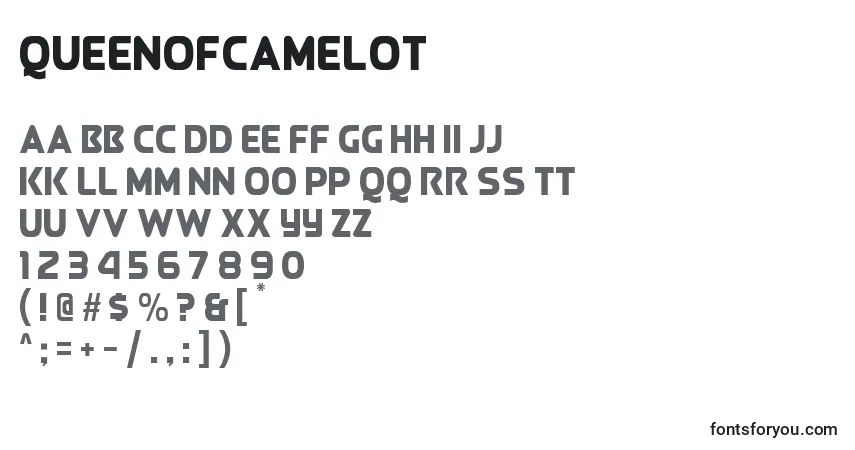 QueenOfCamelot-fontti – aakkoset, numerot, erikoismerkit