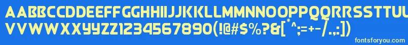 QueenOfCamelot Font – Yellow Fonts on Blue Background