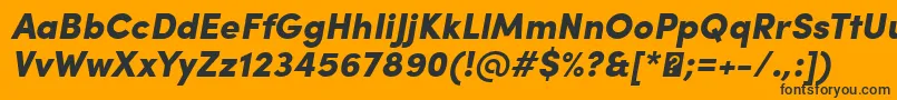 SofiaProBlackItalic-fontti – mustat fontit oranssilla taustalla