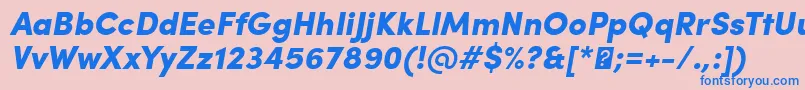 フォントSofiaProBlackItalic – ピンクの背景に青い文字