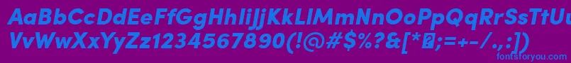 SofiaProBlackItalic-Schriftart – Blaue Schriften auf violettem Hintergrund