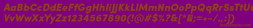 SofiaProBlackItalic-fontti – ruskeat fontit violetilla taustalla