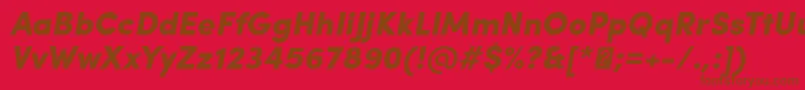 SofiaProBlackItalic-fontti – ruskeat fontit punaisella taustalla