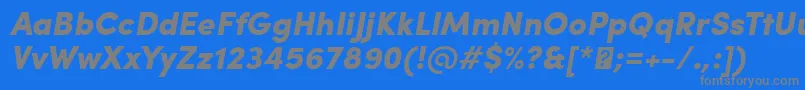 フォントSofiaProBlackItalic – 青い背景に灰色の文字