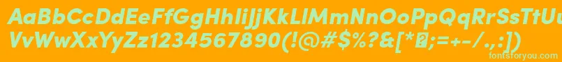 SofiaProBlackItalic-fontti – vihreät fontit oranssilla taustalla