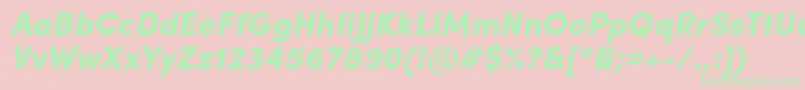 Czcionka SofiaProBlackItalic – zielone czcionki na różowym tle