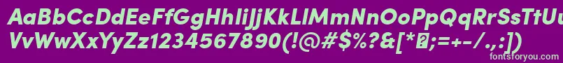 SofiaProBlackItalic-fontti – vihreät fontit violetilla taustalla