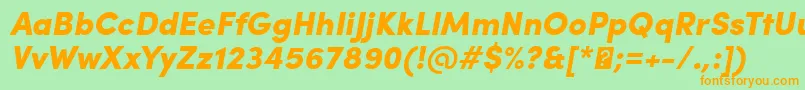 Czcionka SofiaProBlackItalic – pomarańczowe czcionki na zielonym tle