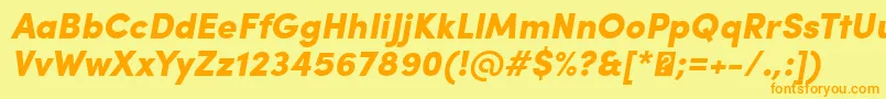 SofiaProBlackItalic-fontti – oranssit fontit keltaisella taustalla