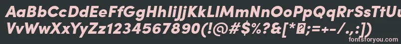 SofiaProBlackItalic-fontti – vaaleanpunaiset fontit mustalla taustalla