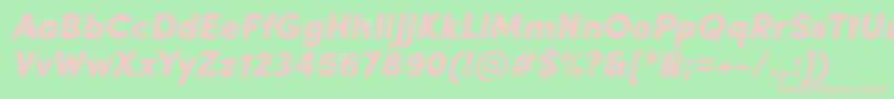 SofiaProBlackItalic-fontti – vaaleanpunaiset fontit vihreällä taustalla