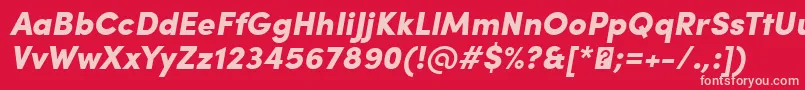 SofiaProBlackItalic-fontti – vaaleanpunaiset fontit punaisella taustalla