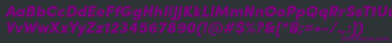 フォントSofiaProBlackItalic – 黒い背景に紫のフォント