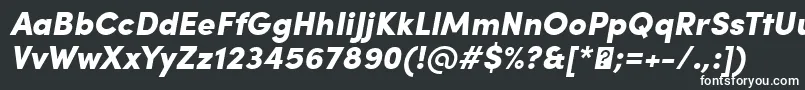 SofiaProBlackItalic-fontti – valkoiset fontit mustalla taustalla
