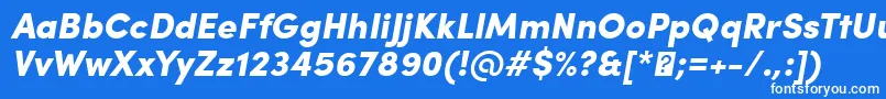 フォントSofiaProBlackItalic – 青い背景に白い文字