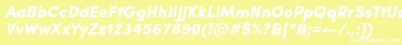 Шрифт SofiaProBlackItalic – белые шрифты на жёлтом фоне