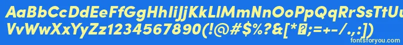 SofiaProBlackItalic-Schriftart – Gelbe Schriften auf blauem Hintergrund
