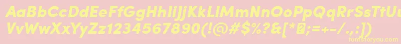 SofiaProBlackItalic-fontti – keltaiset fontit vaaleanpunaisella taustalla