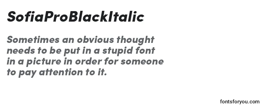 Review of the SofiaProBlackItalic Font