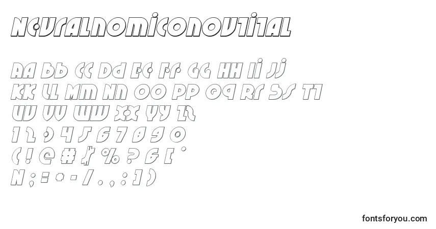 Czcionka Neuralnomiconoutital – alfabet, cyfry, specjalne znaki