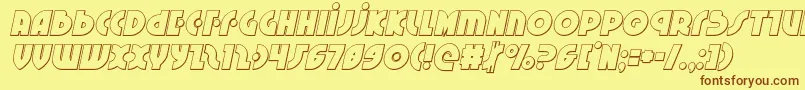Neuralnomiconoutital-Schriftart – Braune Schriften auf gelbem Hintergrund