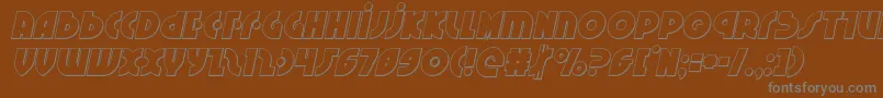 フォントNeuralnomiconoutital – 茶色の背景に灰色の文字