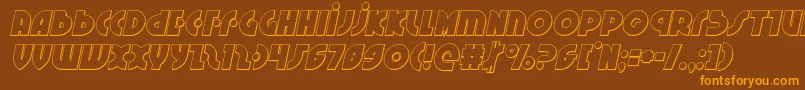 Czcionka Neuralnomiconoutital – pomarańczowe czcionki na brązowym tle