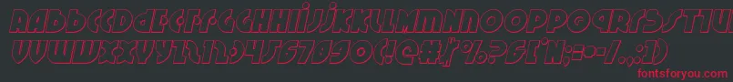 フォントNeuralnomiconoutital – 黒い背景に赤い文字