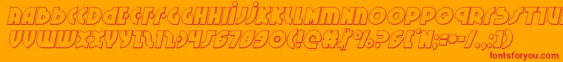 Czcionka Neuralnomiconoutital – czerwone czcionki na pomarańczowym tle
