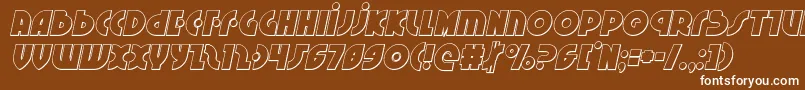 Neuralnomiconoutital-Schriftart – Weiße Schriften auf braunem Hintergrund