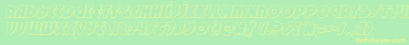 Neuralnomiconoutital-Schriftart – Gelbe Schriften auf grünem Hintergrund