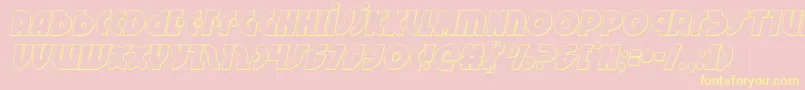 Neuralnomiconoutital-Schriftart – Gelbe Schriften auf rosa Hintergrund