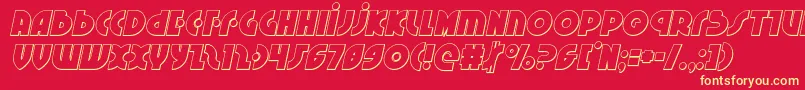 Шрифт Neuralnomiconoutital – жёлтые шрифты на красном фоне