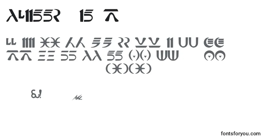 Schriftart NabooFuthork – Alphabet, Zahlen, spezielle Symbole