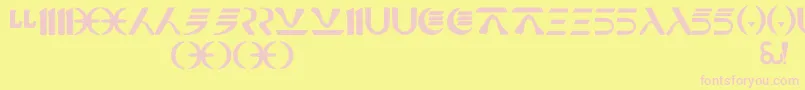 NabooFuthork-fontti – vaaleanpunaiset fontit keltaisella taustalla
