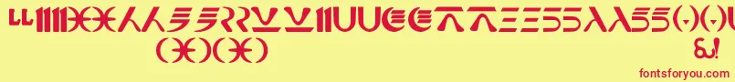 Police NabooFuthork – polices rouges sur fond jaune