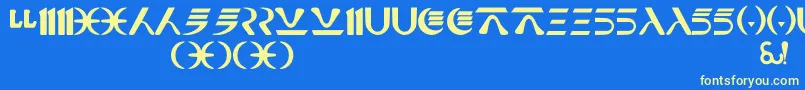 フォントNabooFuthork – 黄色の文字、青い背景