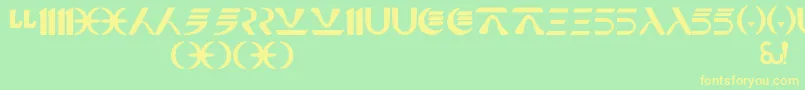 NabooFuthork-Schriftart – Gelbe Schriften auf grünem Hintergrund