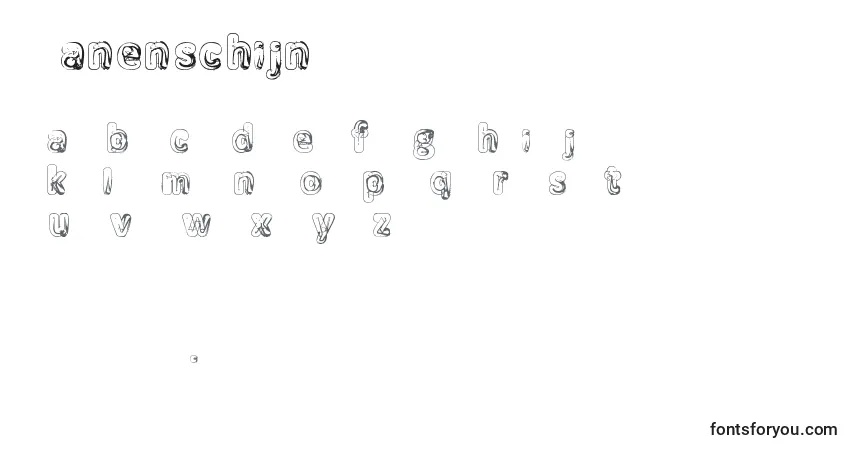 Schriftart Manenschijn02 – Alphabet, Zahlen, spezielle Symbole